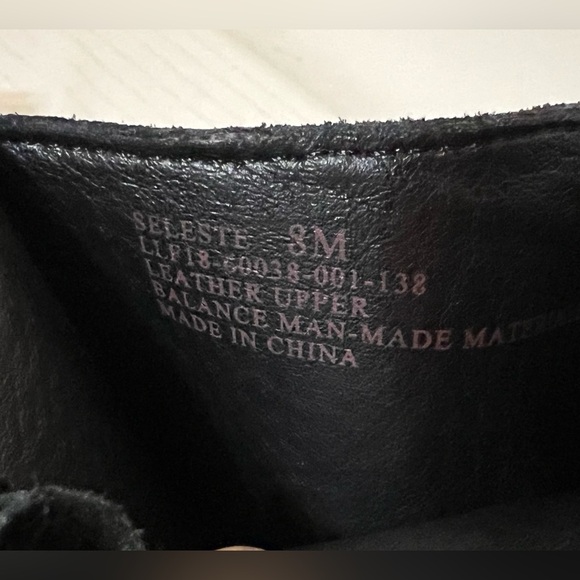 Lucca Lane Black Suede Leather Seleste Peep Toe Shoes Heels Size 8 Like New - Picture 13 of 15